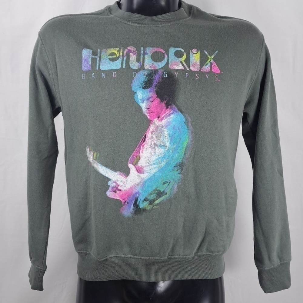 Jimi Hendrix retro 1970 tour double sided graphic grey SM rock band sweatshirt